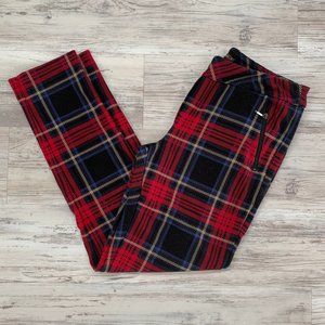 Red & Black Plaid Leggings Sz 6